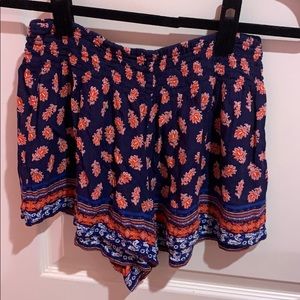 Red white and blue patterned shorts